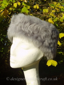 Shaped Silver Grey Toscana Shearling Headband H9