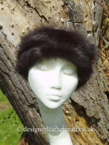Shaped Toscana Shearling Headband in Dark Brown